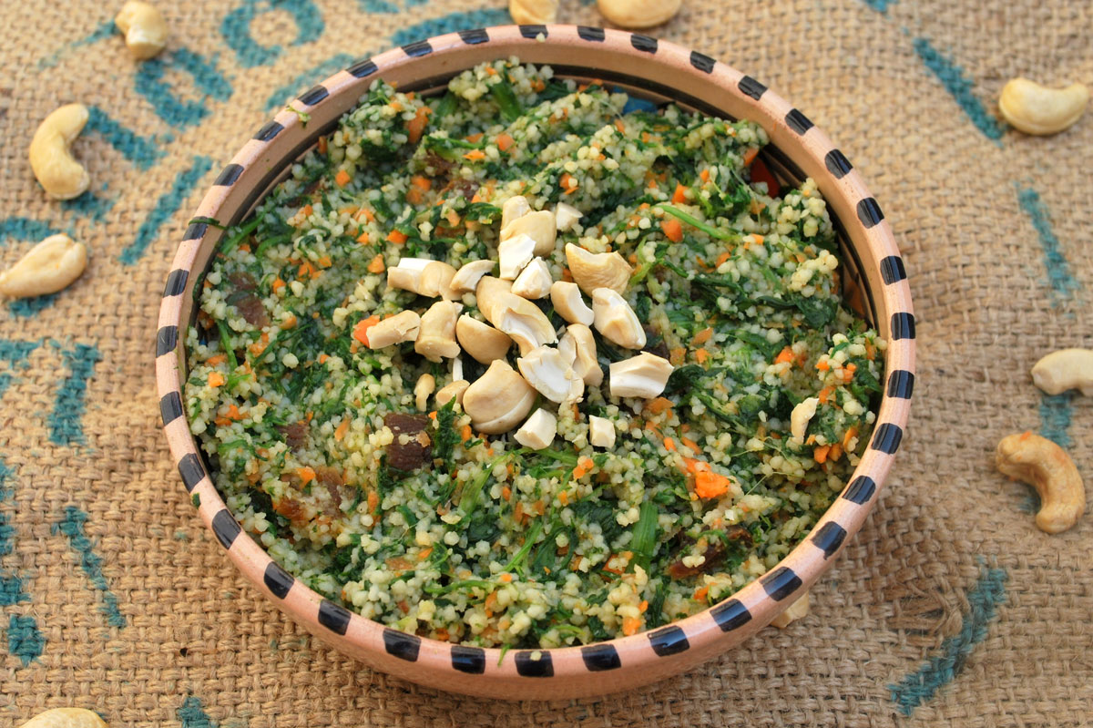 Oriental Spinach Couscous with dried Apricots